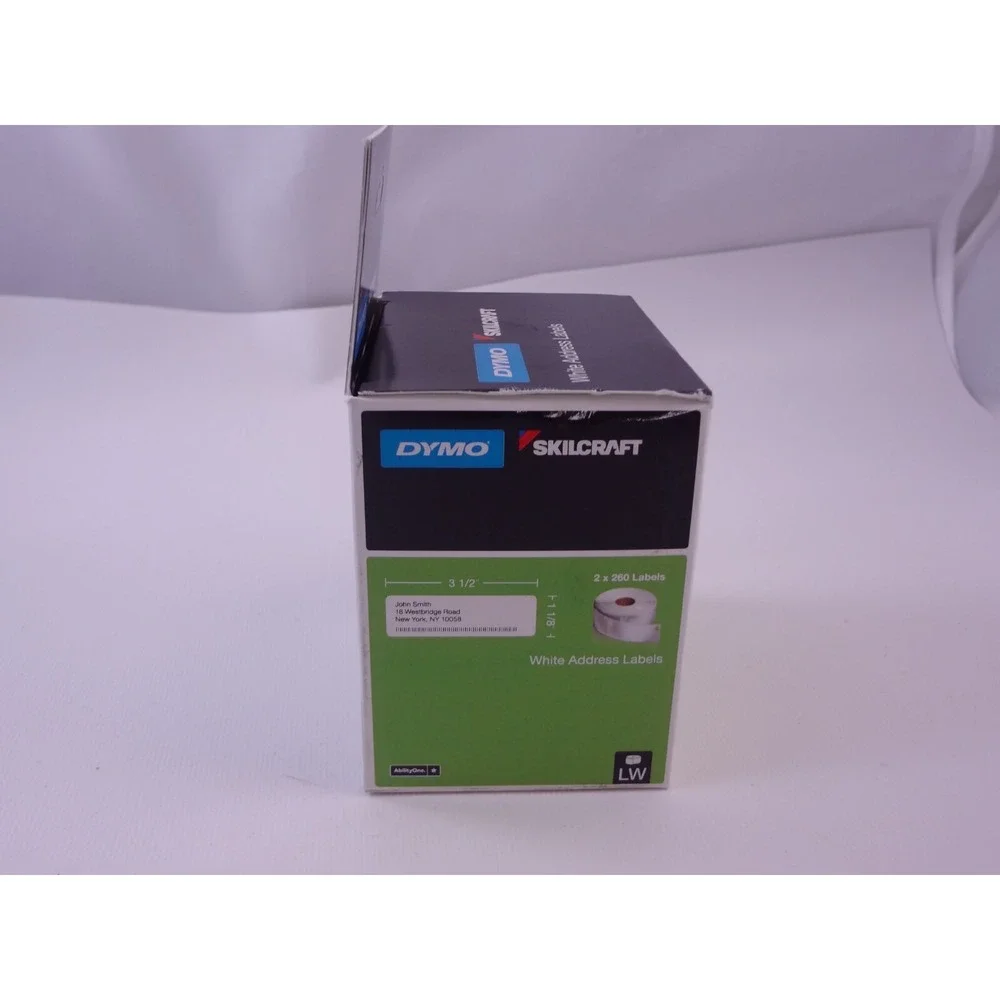 DYMO White Address Labels 2 Rolls of 350 Labels #30252 NEW SEALED 1 1/8